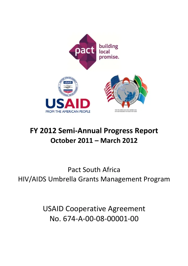FY 2012 Semi-Annual Progress Report