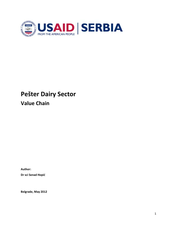 USAID Sustainable Local Development Project: Value Chain in Dairy Production