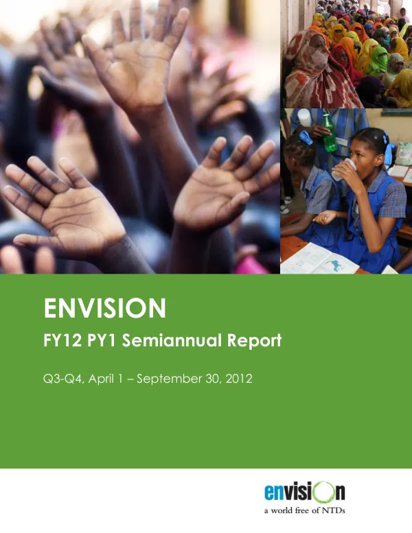 ENVISION FY12 PY1 Semiannual Report, Q3-Q4 (April-September 2012)