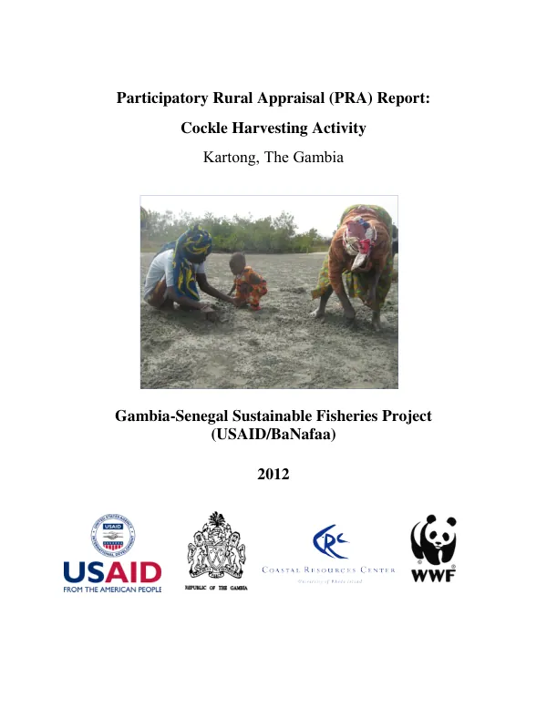 Participatory Rural Appraisal (PRA) Report: Cockle Harvesting Activity