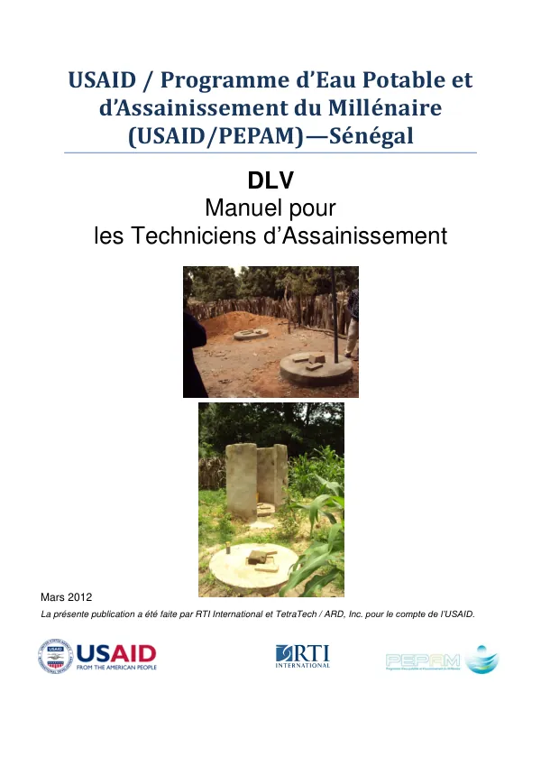 USAID/PEPAM—Manuel Technique d’Assainissement des Partenaires d’USAID/PEPAM