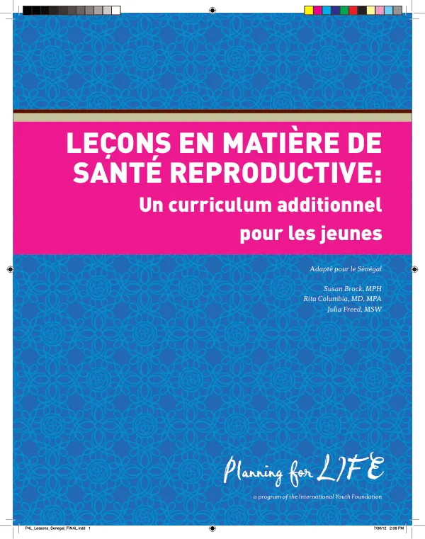 Lessons in Reproductive Health: A Curriculum for Young People