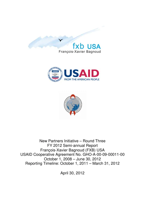 FY 2012 Semi-Annual Report for New Partners Initiative – Round Three