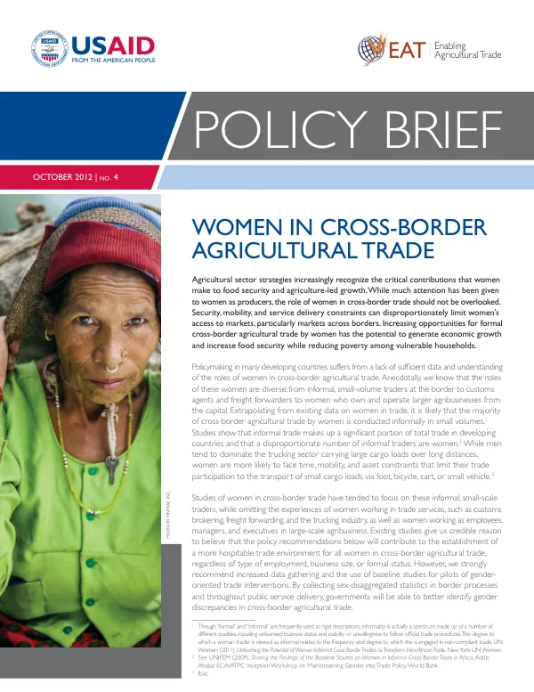 Enabling Agricultural Trade: Women in Cross-Border Agricultural Trade