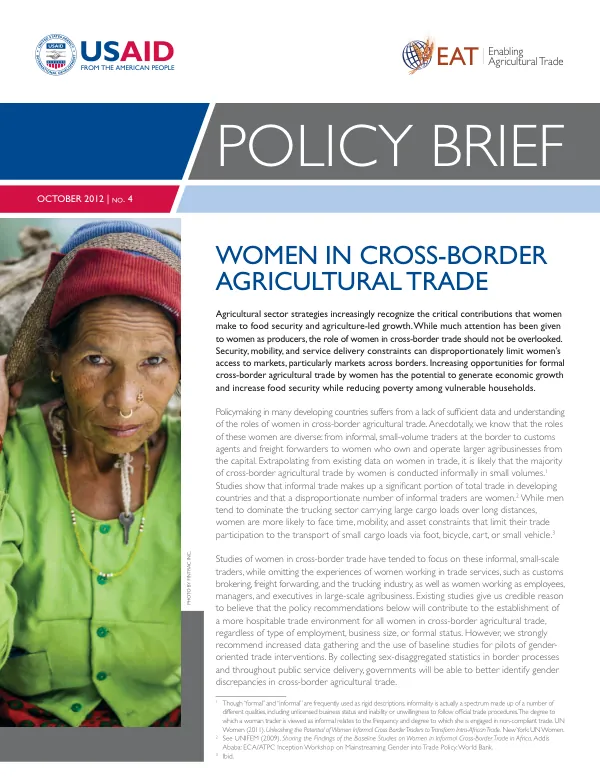 Enabling Agricultural Trade: Women in Cross-Border Agricultural Trade