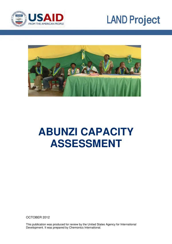 Abunzi Capacity Assessment