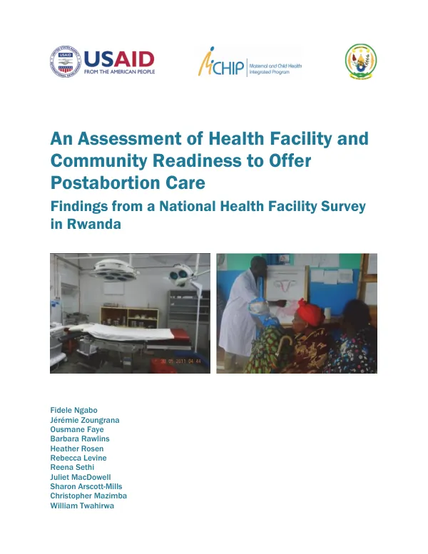 An Assessment of Health Facility and Community Readiness to Offer Postabortion Care in Rwanda
