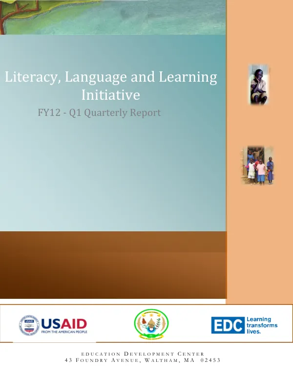 Literacy, Language and Learning Initiative FY12 - Q1 Quarterly Report