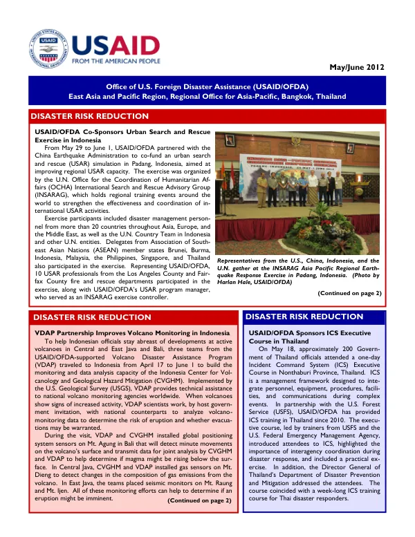 East Asia and Pacific Newsletter May and June 2012