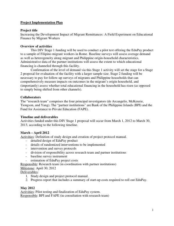 Increasing the Development Impact of Migrant Remittances: A Field Experiment on Educational Finance by Migrant Workers