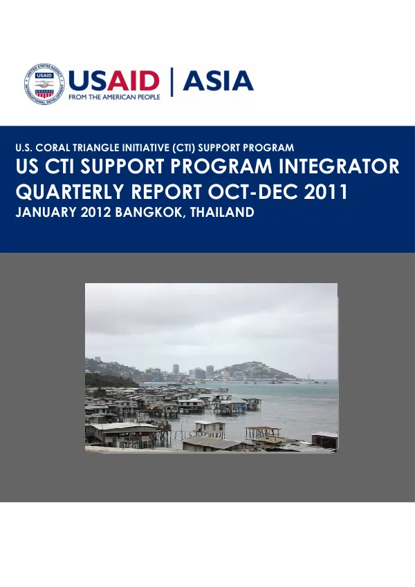 US CTI Support Program Integrator Q1 FY 2012 Report