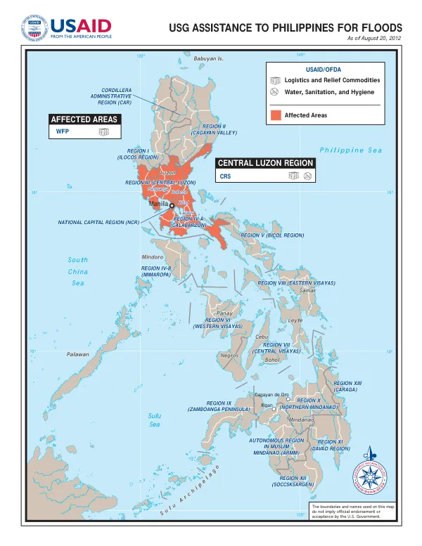 USG ASSISTANCE TO PHILIPPINES FOR FLOODS