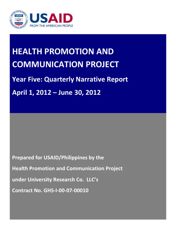 HealthPRO 3rd Quarterly Report: April 01, 2012 – June 30, 2012