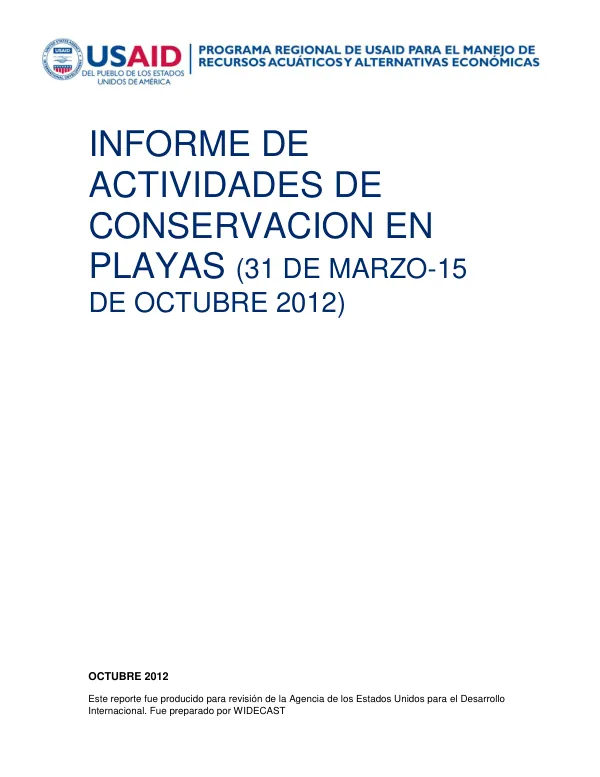 Activities Report of Conservation on Beaches