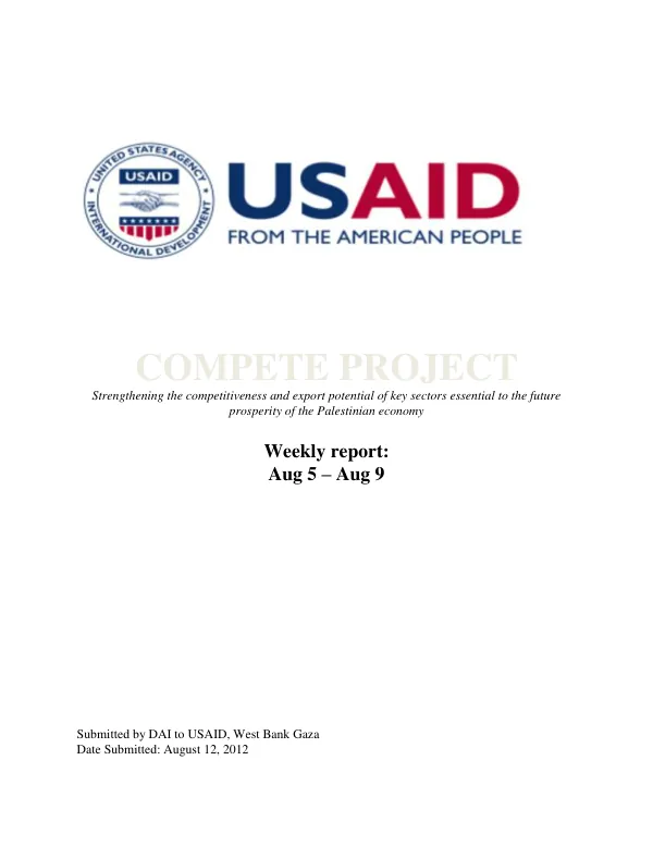 Weekly Progress Report Aug 5-9, 2012