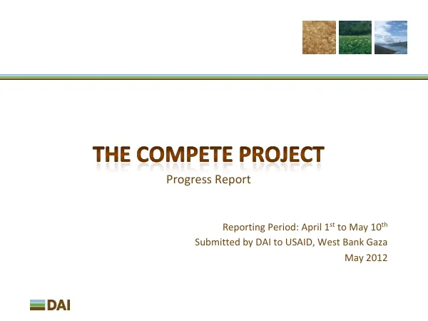 Weekly Progress Report April 1st - May 10th, 2012
