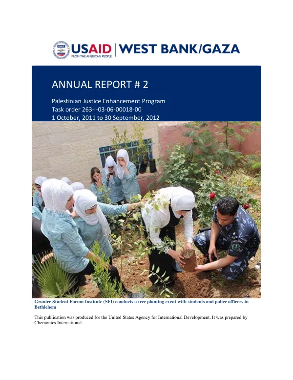 Palestinian Justice Enhancement Program Year Two Annual Report