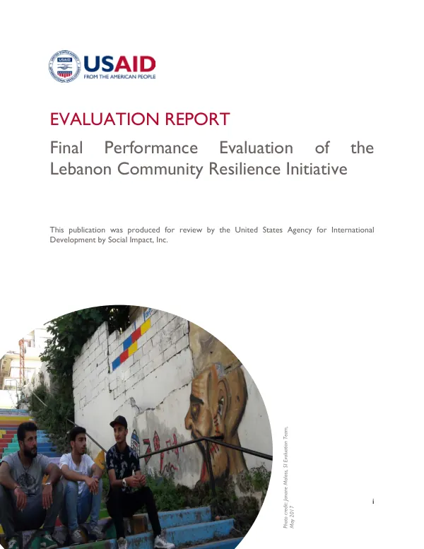 Final performance evaluation of the Lebanon community resilience initiative