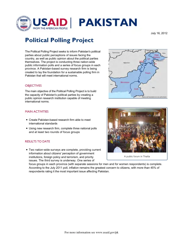Political Polling Project in Pakistan
