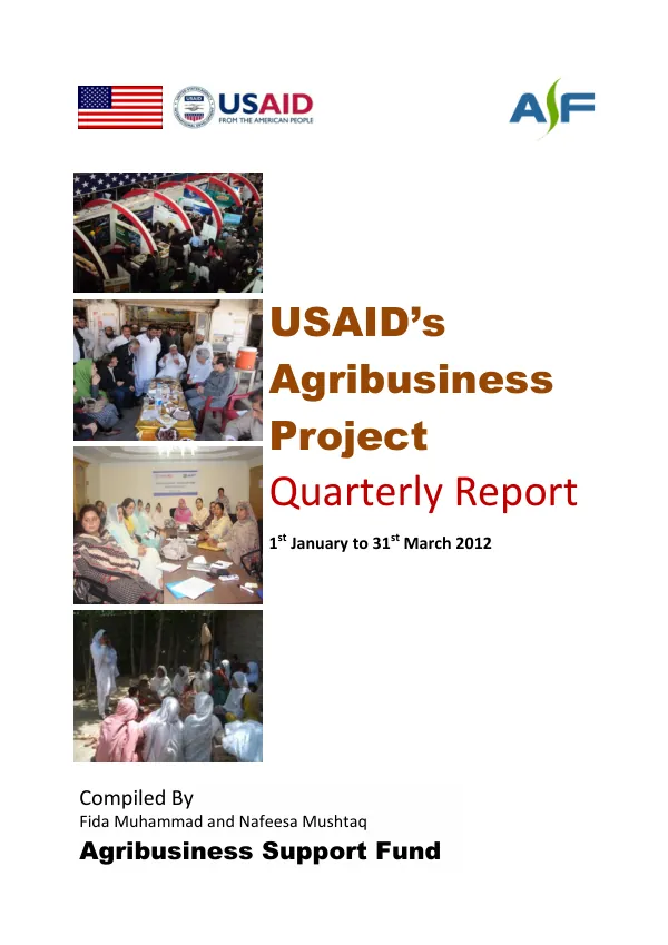 USAID’s Agribusiness Project Quarterly Report 1st January to 31st March 2012