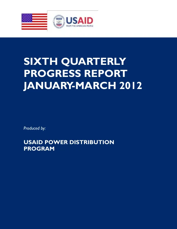 Sixth Quarterly Progress Report: January-March 2012