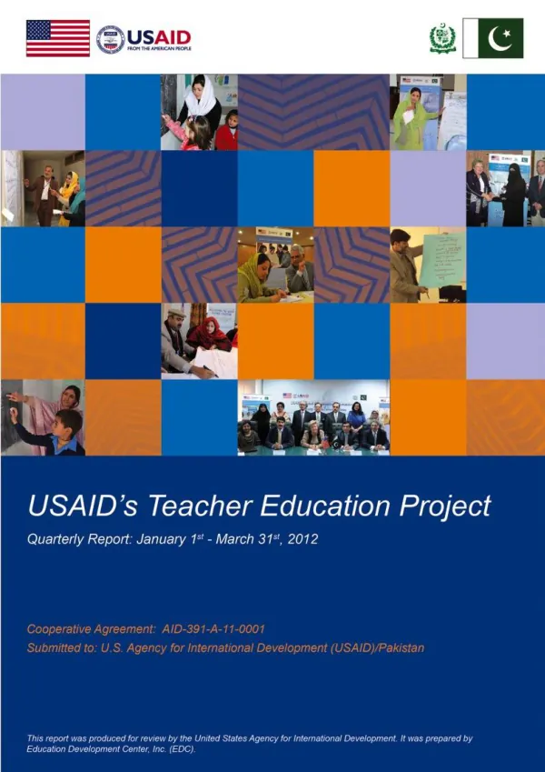 USAID's Teacher Education Project – Quarterly Progress Report