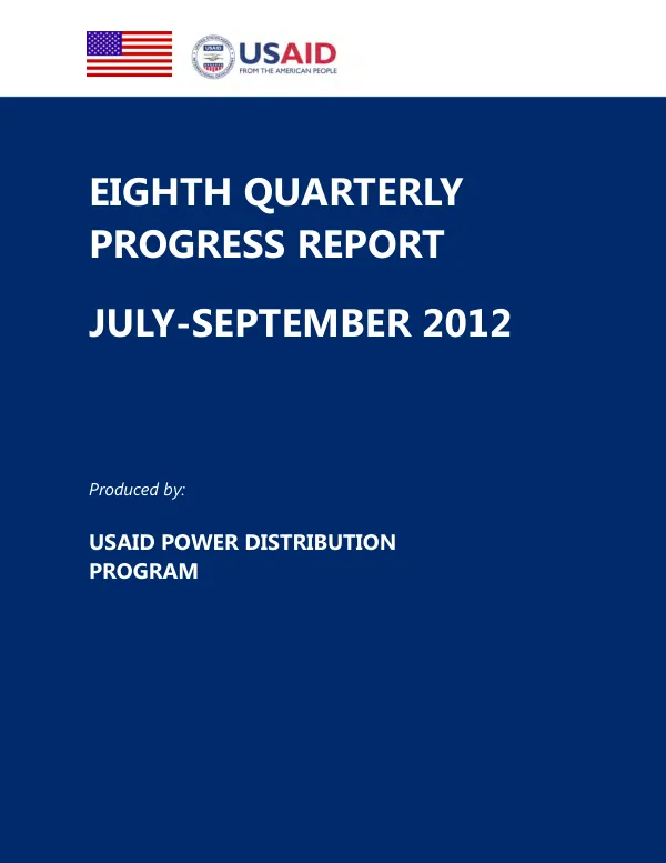 Eighth Quarterly Progress Report: July-September 2012