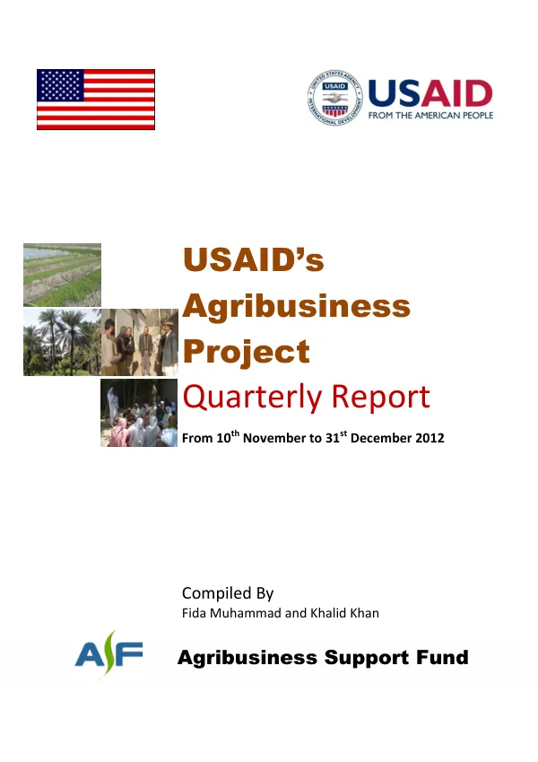 USAID’s Agribusiness Project Quarterly Report