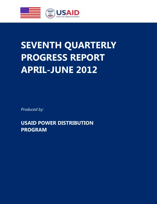 Seventh Quarterly Progress Report: April-June 2012