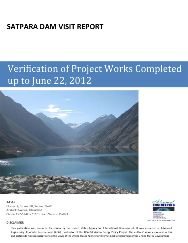Verification of Project Works Completed up to June 22, 2012