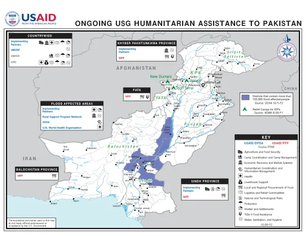 Ongoing USG Humanitarian Assistance to Pakistan