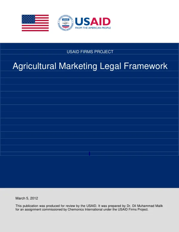 USAID Firms Project: Agricultural Marketing Legal Framework