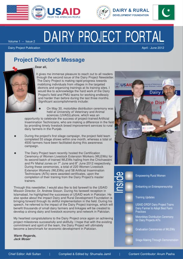 USAID-DRDF Dairy Project Trains Dairy Farmer to Adopt Best Farm Practices