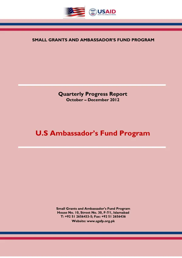 Small Grants & Ambassador’s Fund Program