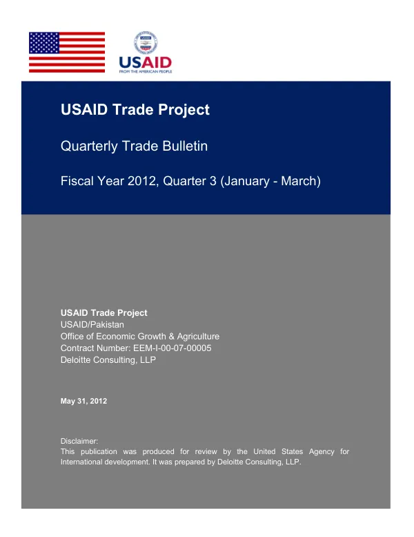 Quarterly Trade Bulletin Fiscal Year 2012, Quarter 3 (January - March)