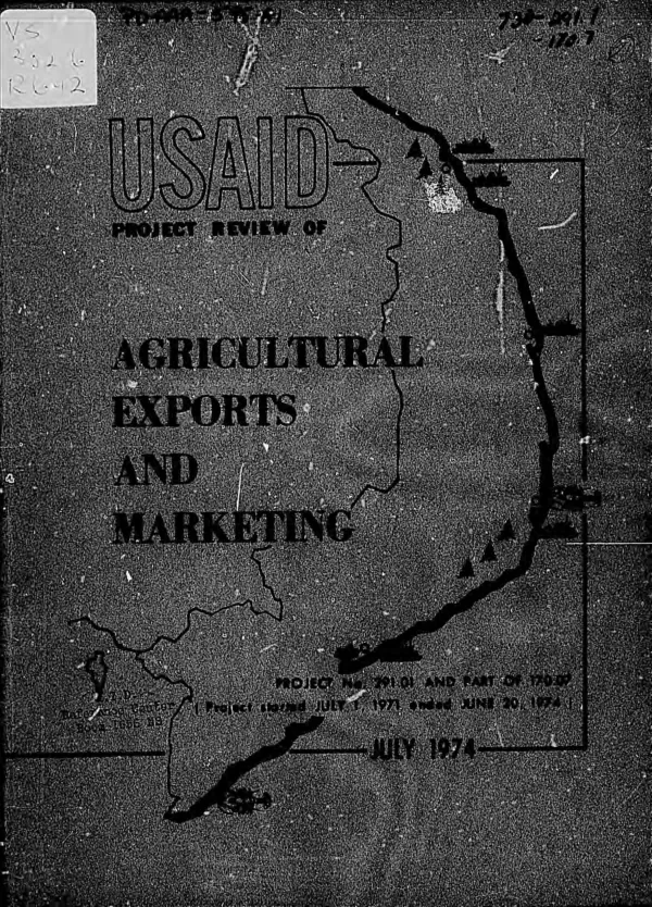 Project review of agricultural exports and marketing (project no. 291.01 and Part of 170.07)