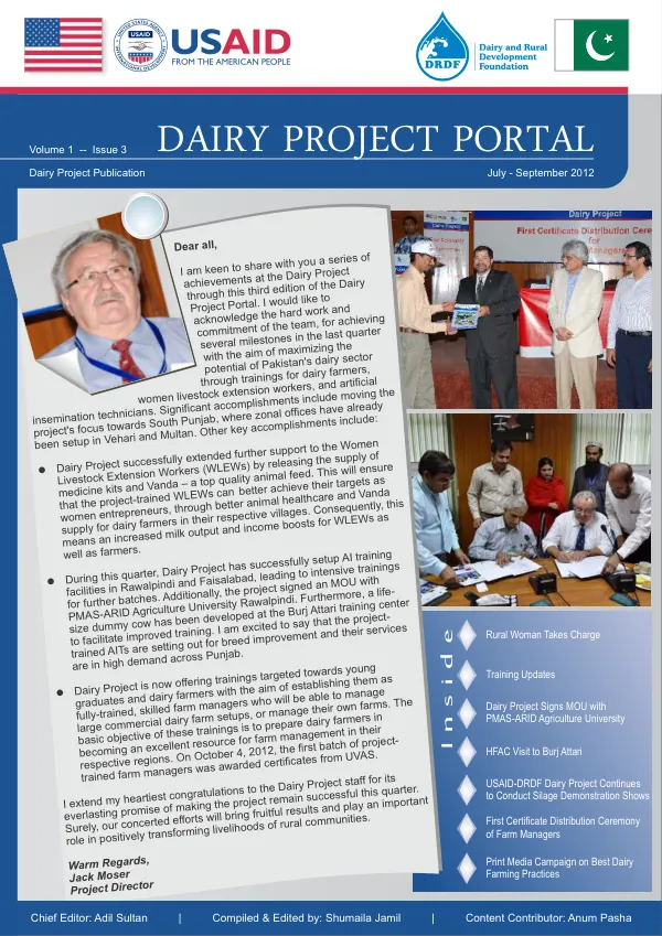 Third Edition of the Dairy Project Portal