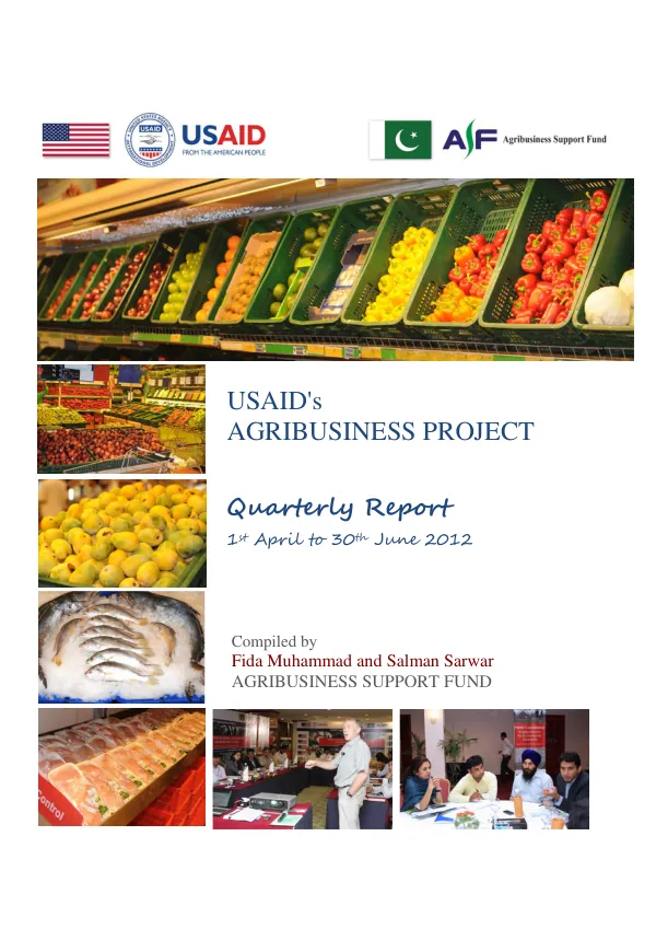 USAID’s Agribusiness Project Quarterly Report 1st April to 30th June 2012