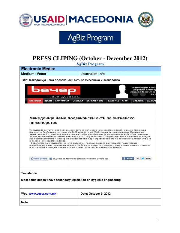 AgBiz's Press Clippings