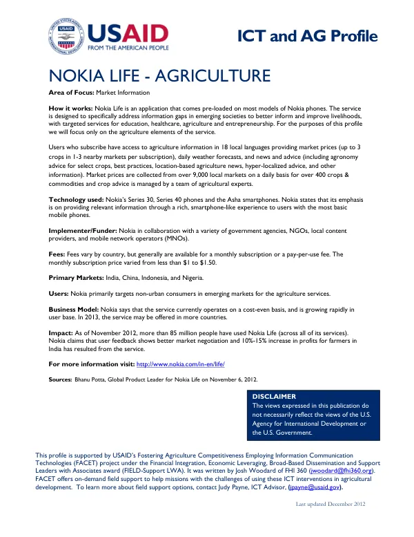 Nokia Life - Agriculture Profile