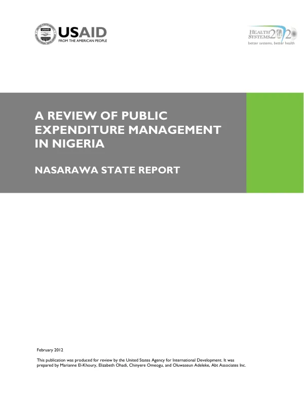 A Review of Public Expenditure Management in Nigeria: Nasarawa State Report