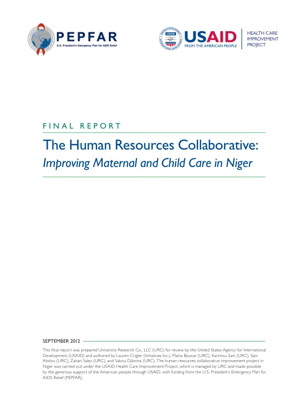 The Human Resources Collaborative: Improving Maternal and Child Care in Niger