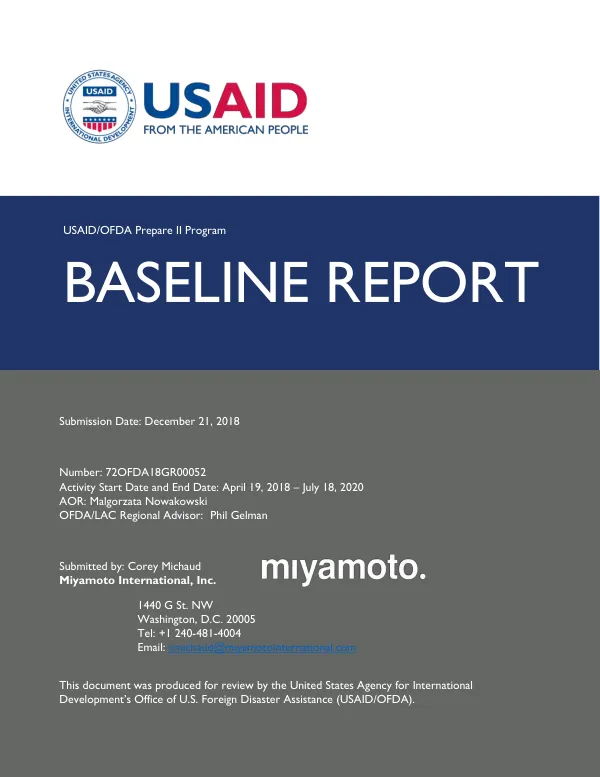 USAID/OFDA PREPARE II program : baseline report