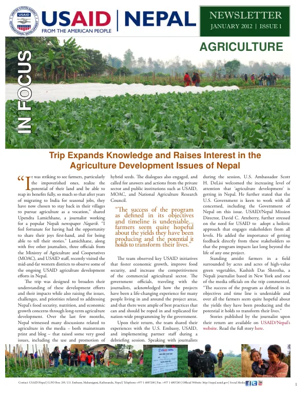 Trip Expands Knowledge and Raises Interest in the Agriculture Development Issues of Nepal