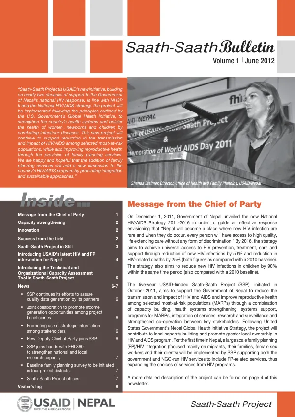 Saath-Saath Project Bulletin Volume 1 June 2012