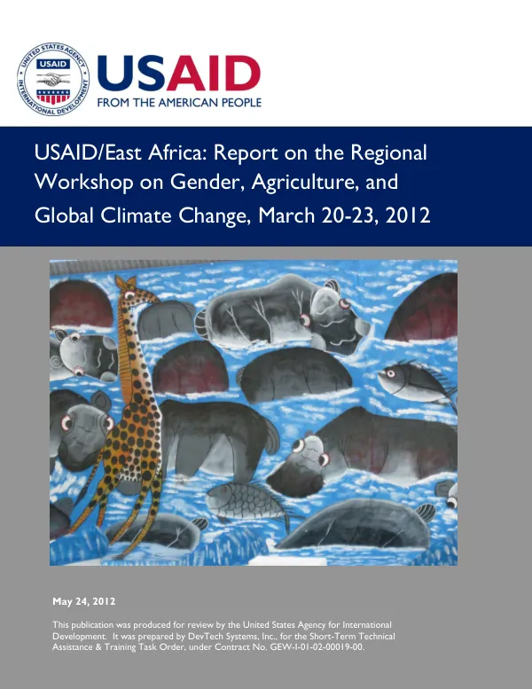 Report on the Regional Workshop on Gender, Agriculture, and Global Climate Change