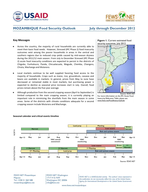Mozambique Food Security Outlook July through December 2012