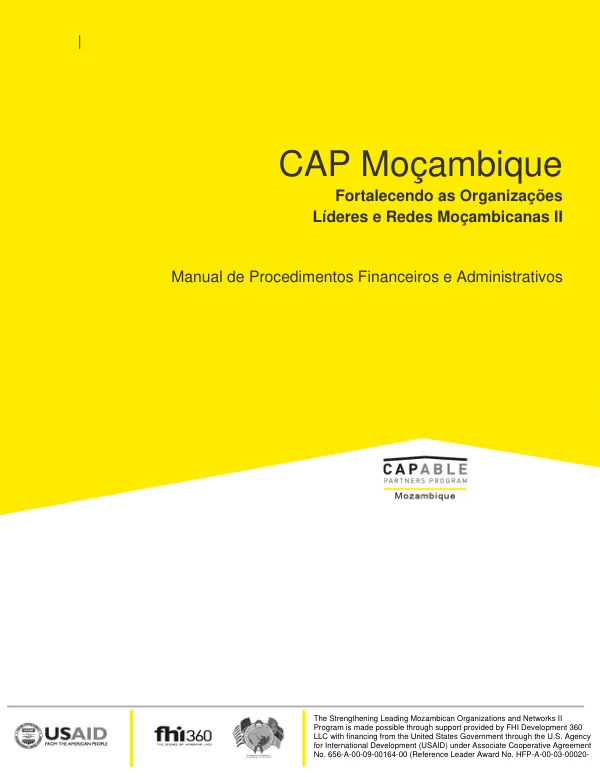 Manual of Financial Policies and Administrative Procedures for Strengthening Leading Mozambican NGOs and Networks II