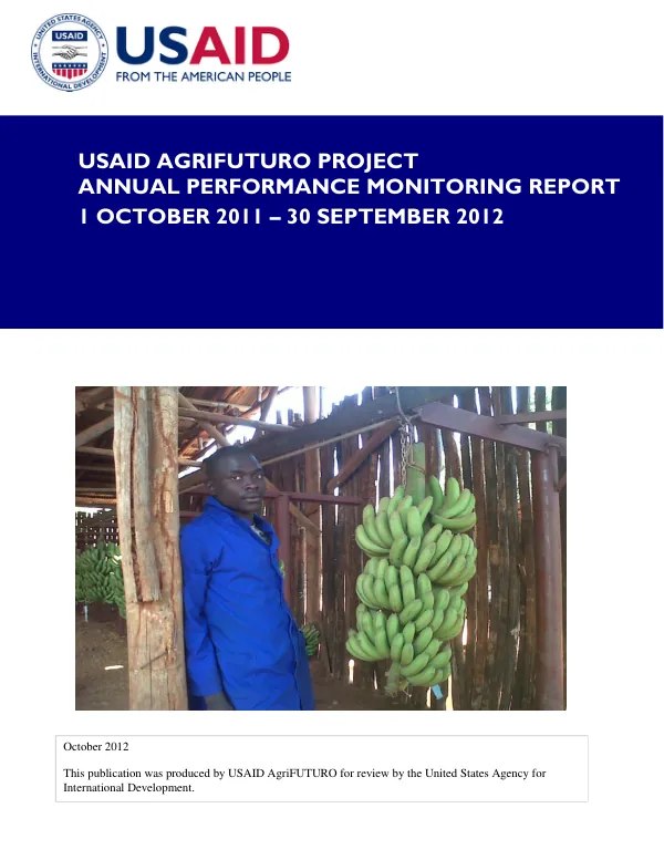 Annual Performance Monitoring Report: AgriFUTURO Project