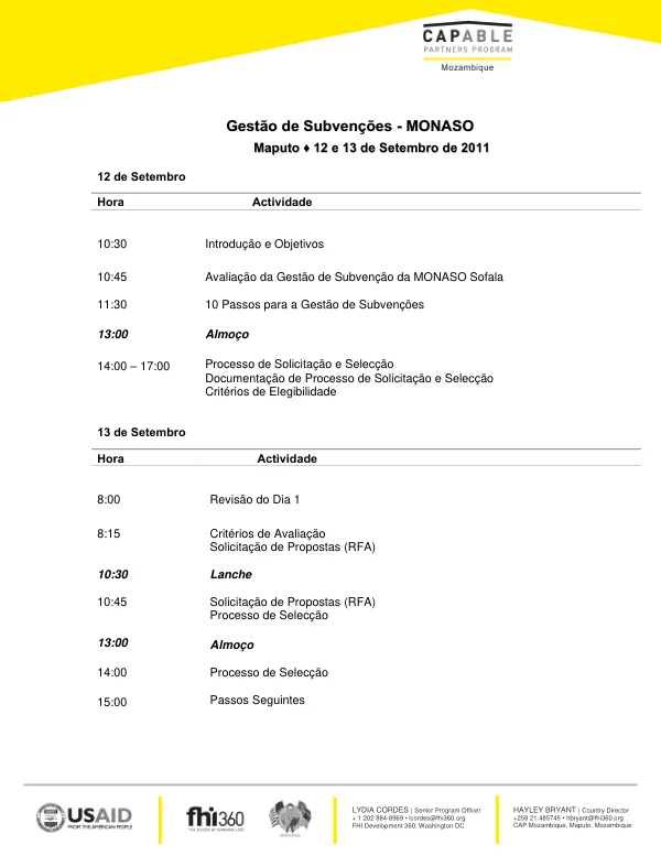 Gestão de Subvenções